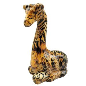 LaVie Baby Giraffe Safari Animal Print Figurine Joan Baker Ceramic Statuette